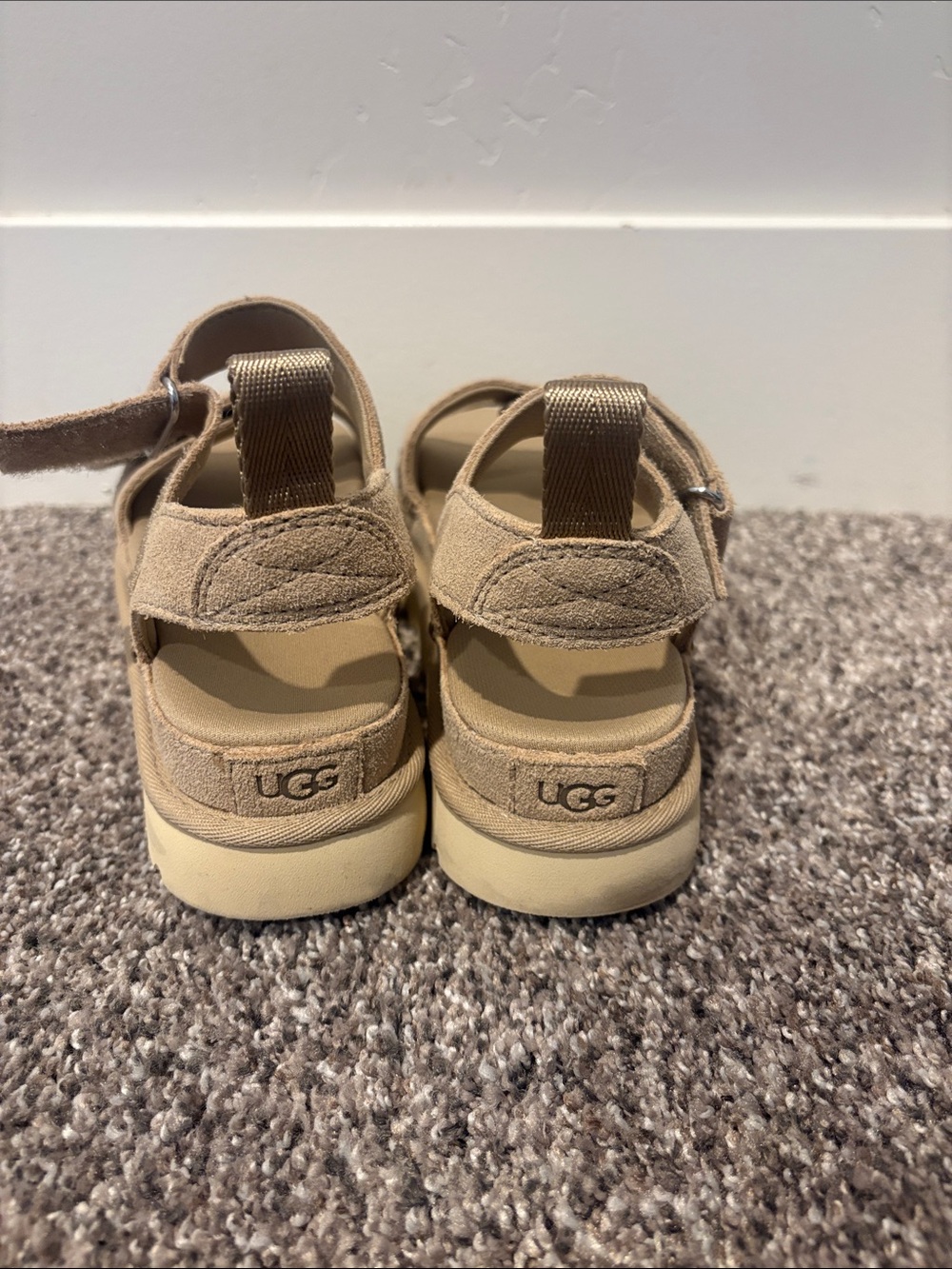 UGG womens Beige Suede Strap Sandals - Picture 4 of 5